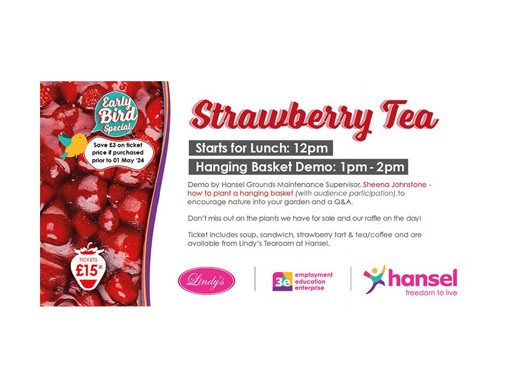 SOLD OUT - Strawberry Tea at Lindy's - Saturday 18th May