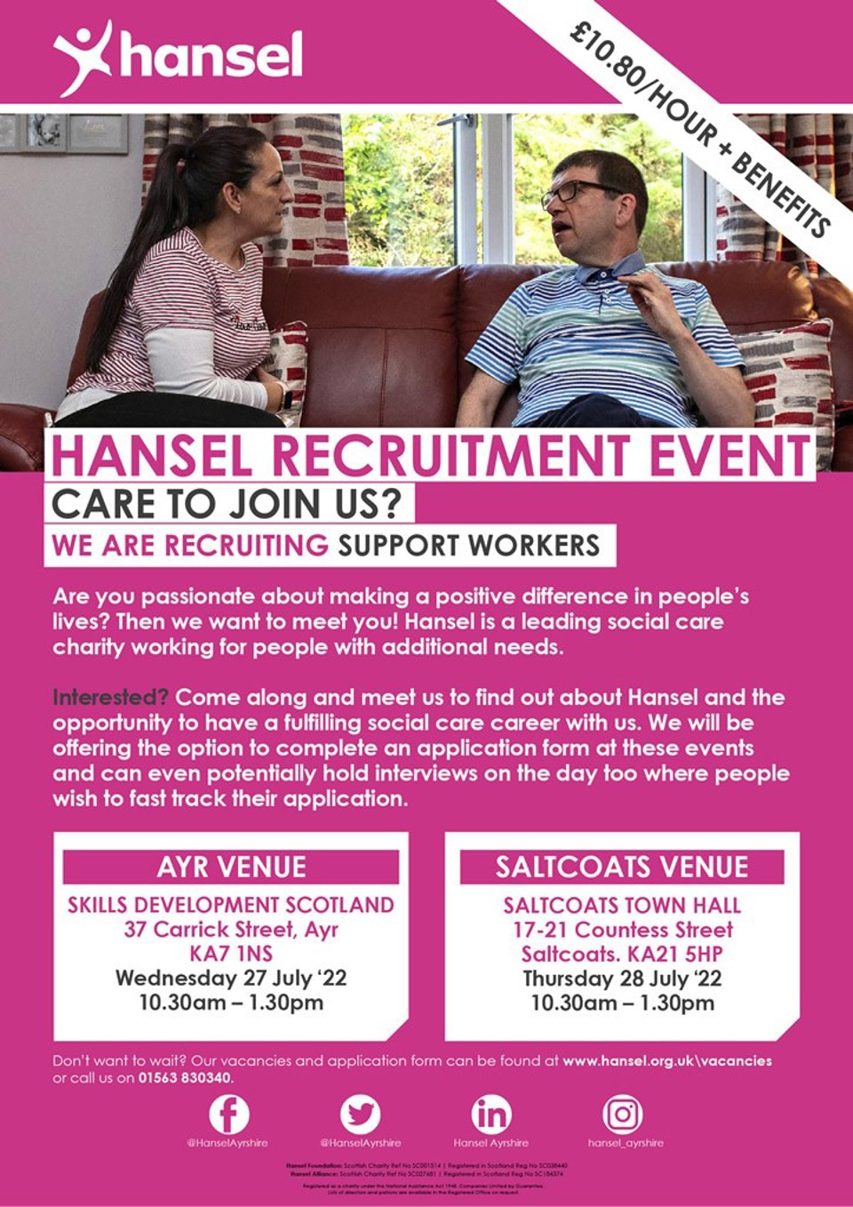 Find out more about working at Hansel at our forthcoming recruitment events