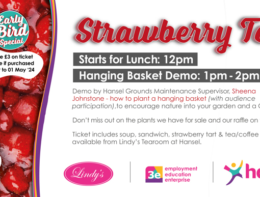 SOLD OUT - Strawberry Tea at Lindy's - Saturday 18th May